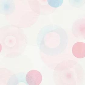   Bubble Bliss - Fehér alapon rózsaszín és kék mintás tapéta