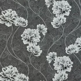 Floral Noir - Sötétszürke alapon virágok