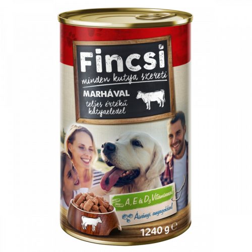 Fincsi kutyakonzerv - Marhás - 1,24 kg