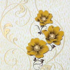 Golden Blossom - Krémszínű alapon sárga virágok