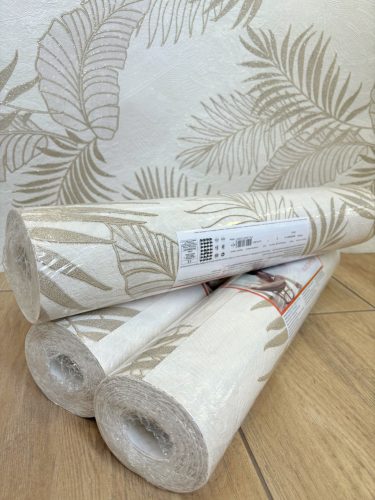 Golden Hour - Aranyszínű csillogós pálmaleveles tapéta