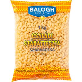   Balogh családi tojásnélküli száraztészta - Kis szarvacska 1kg