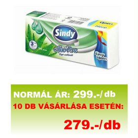 Sindy Aloe vera papírzsebkendő 3 rétegű 100 db/csomag