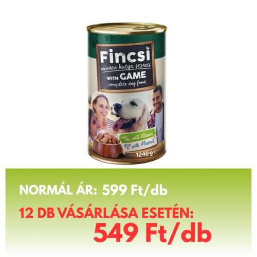 Fincsi kutyakonzerv - Vadas - 1,24 kg