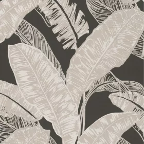 Tropical Breeze - Fekete alapon pálmalevelek