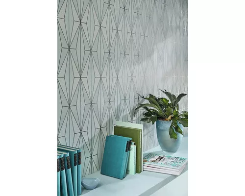 Parade Turquoise - Türkiz alapon geometriai minta