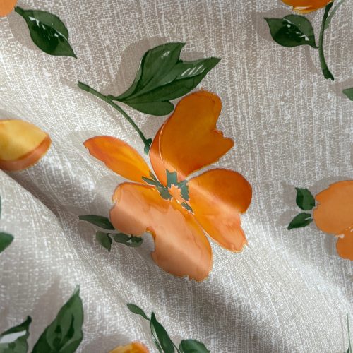 Viaszos vászon terítő 399 - Narancssárga virágok