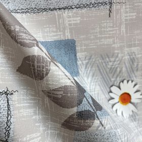  Viaszos vászon terítő 155 - Szürke és kék alapon margaréták