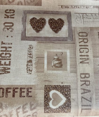 Viaszos vászon terítő 204 - Kávé