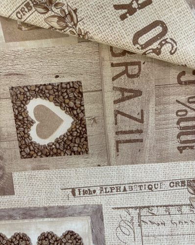 Viaszos vászon terítő 204 - Kávé