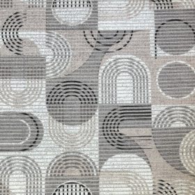   Fürdőszobai szőnyeg - Szürke,barna karikák és félkörök
