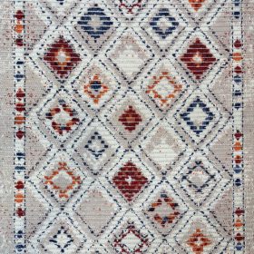 Fürdőszobai szőnyeg - Bézs alapon színes rombuszok