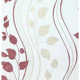 Bordeaux Leaf Elegance - Fehér alapon bordó levelek 