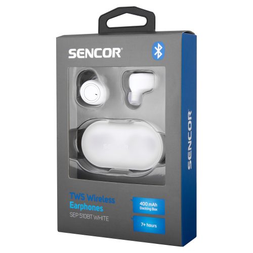 Sencor fülhallgató bluetooth fehér SEP 510BT WH TWS 